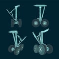 Airplane landing gear illustrations Royalty Free Stock Photo