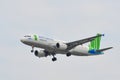 Airplane landing at Saigon Airport SGN Royalty Free Stock Photo