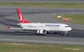 Airplane Landing to Istanbul Airport Royalty Free Stock Photo