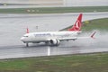 Airplane Landing to Istanbul Airport Royalty Free Stock Photo