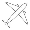 Airplane line icon. Plane outline vector illustration isolated on white Royalty Free Stock Photo