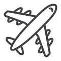 Airplane line icon, travel and transport, aircraft