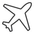 Airplane line icon, web and mobile, flight mode Royalty Free Stock Photo