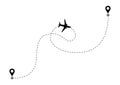 Airplane line path vector icon. Royalty Free Stock Photo