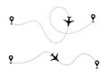 Airplane line path vector icon. Royalty Free Stock Photo