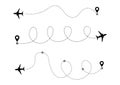 Airplane line path vector icon. Royalty Free Stock Photo