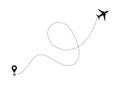 Airplane line path vector icon. Royalty Free Stock Photo