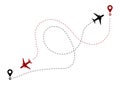 Airplane line path vector icon. Royalty Free Stock Photo