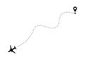 Airplane line path vector icon. Royalty Free Stock Photo