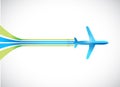 Airplane and lines illustration design Royalty Free Stock Photo