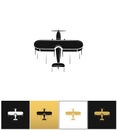 Airplane logo or flight travel tourism vector icon