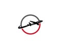 Airplane logos with speed fly template icon