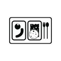 Airplane lunch black simple icon