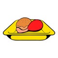 Airplane lunch icon, icon cartoon