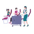 Airplane Lunch Illustration Royalty Free Stock Photo