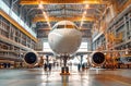 Airplane maintenance hangar interior Royalty Free Stock Photo