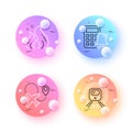 Airplane, Metro subway and Calculator alarm minimal line icons. For web application, printing. Vector