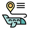 Airplane migration icon vector flat