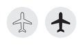 Airplane mode button icon vector in flat style. Plane sign symbol