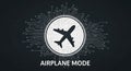 Airplane Mode Icon with Circuit Board Design Royalty Free Stock Photo