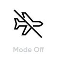 Airplane mode off icon. Editable line vector.