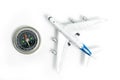 Airplane model with compass Royalty Free Stock Photo