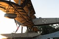 Airplane monument at sunset