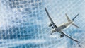 Airplane with motion blur background