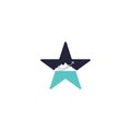 Airplane and Mountain star shape concept Vector logo