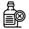 Airplane no liquid allowed icon outline vector. Baggage scanner security