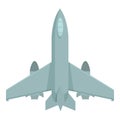 Airplane nuclear weapon icon cartoon vector. City blast fire Royalty Free Stock Photo