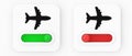 Airplane On Off Mode Toggle Switch Icon. 3d Rendering