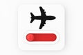 Airplane On Off Mode Toggle Switch Icon. 3d Rendering