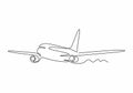 Airplane one line drawing minimalism design vector illustration. Continuous single sketch lineart simplicity style