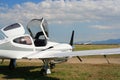 Airplane with open cockpit