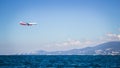 Airplane over the sea