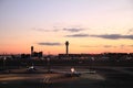 Airplane parking at Tokyo international airport Royalty Free Stock Photo