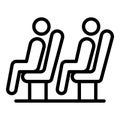 Airplane passenger icon, outline style