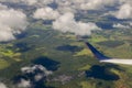Airplane passenger view looking at topography of Minas Gerais Royalty Free Stock Photo
