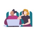Airplane Passengers Illustration Royalty Free Stock Photo