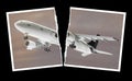 Airplane in photo paper Royalty Free Stock Photo