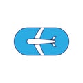 Airplane pills drug symbol vector