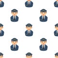 Airplane Pilot Avatar Icon Seamless Pattern