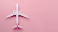 The airplane on pink background. AI generated Royalty Free Stock Photo