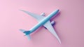 The airplane on pink background. AI generated Royalty Free Stock Photo