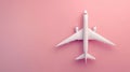 The airplane on pink background. AI generated Royalty Free Stock Photo