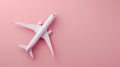 The airplane on pink background. AI generated Royalty Free Stock Photo