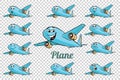 Airplane plane airliner aviation emotions characters collection