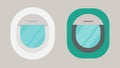 Airplane plane window porthole icon vector flat cartoon simple design isolated cutout clipart image graphic