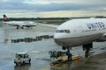 Airplane prepared for departure at the airport of Munich, Germany Royalty Free Stock Photo